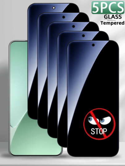 5pcs Anti-Peeping Tempered Glass Screen Protector Film Compatible With Xiaomi Series, Anti-Shatter Edge, Anti-Oil Stain, Anti-Explosion, Anti-Scratch, High Definition Display, Smooth Touch, Ultra-Thin Design 30° Privacy Protection Film, Precise Fit Easy Installation No Bubbles, Ultra-Clear Fit Phone Accessories