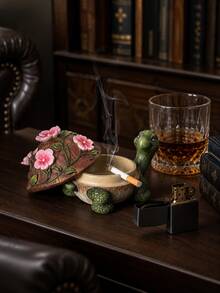 1件復古海龜造型密封蓋菸灰缸，多功能樹脂材質，防止灰燼飛濺，裝飾性動物小雕像，適用於酒吧、休息室、咖啡桌、室內居家與庭院裝飾，送給男性吸菸者的創意禮物 - 多款4 - 查看 7