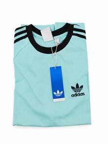 adidas originals adicolor 系列 Logo標誌條紋圓領套頭短袖T卹 - 藍色 - 查看 4