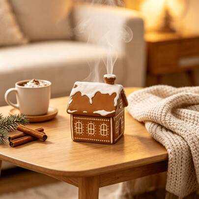 1pc Modern Style House-Shaped Lucky Incense Burner, Fragrance Diffuser. Minimalist Style, High-End Wedding Table Decor, Indoor Lucky Atmosphere Diffuser, Incense Burner, Suitable For Home Decor, Bedroom, Living Room (Can Be Used As Table Decor), Office, Yoga Studio And Gathering Occasions.