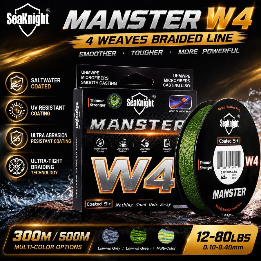 SeaKnight W4 Fishing Line, 4 Strands Braided Line 300M Ultraviolet-Proof Seawater Proof Coating For Saltwater - Multicolor - View 1