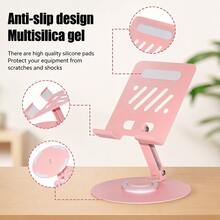 360° verstellbarer faltbarer Metall Tablet Ständer, kompatibel mit Pro 9.7, 10.5, 10.9, 11, Mini 4/3/2, Tablets, Kindle, E-Book-Reader (Rosa). Auch geeignet für iPhone, Android-Smartphones. Geburtstagsgeschenk, Handyhalterung für Familie und Freunde, Handyzubehör. - Pink - Übersicht 3