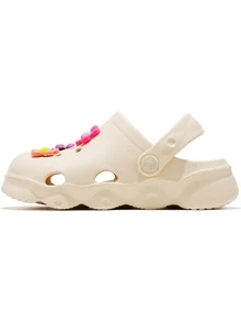 HOEASE Casual Breathable Clog Shoes For Girls, Quick Drying Lightweight Garden Clogs For Indoor Outdoor Shower Pool, Non-Slip Summer Beach Slides - Beige - View 5