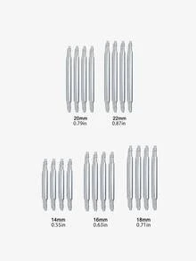 1套24件手錶維修工具組，包含20件手錶彈簧條 14mm 16mm 18mm 20mm 22mm、3個替換銷釘、1個銀色手錶錶帶調整器，適用男士與女士的手錶錶帶調整與維修工具，聖誕生日禮物 - 銀色 - 查看 8