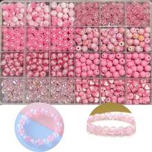 15-Grid White Series Straight Hole Beads, Including Heart, Colorful Heart, Flower Bud, Butterfly, Five-Pointed Star And Round Beads, DIY Jewelry Creative Making, Suitable For Beginners - Multicolor - View 7