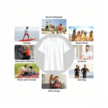Selamara Women's Palm Tree Pattern Casual Round Neck Short Sleeve T Shirt,Summer Style - 象牙白 - 查看 5