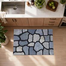 1pc Stone Texture Pattern Printed Diatomaceous Earth Kitchen Mat, Absorbent Kitchen Floor Mat, Kitchen Rug, Sink Front Mat, Suitable For Kitchen, Bathroom, Entryway, Hallway, Laundry Room And Home Decor - Multicolor - View 1