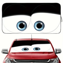 YAIUZGOO Cartoon Eye Car Windshield Sun Shade, Fun Front Window Sun Shade, Cute Eye Design, Reflective Heat Insulation UV Protection Cover, Foldable Car Sun Shade, Protect Dashboard Interior, Universal Car Accessory For Summer Travel - A - View 11