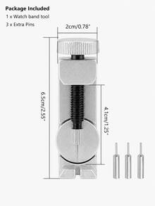1套24件手錶維修工具組，包含20件手錶彈簧條 14mm 16mm 18mm 20mm 22mm、3個替換銷釘、1個銀色手錶錶帶調整器，適用男士與女士的手錶錶帶調整與維修工具，聖誕生日禮物 - 銀色 - 查看 9