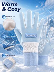 Winter Fleece Touchscreen Gloves, Unisex, Windproof, Waterproof, Warm, Non-Slip Grip, Suitable For Driving, Cycling, Commuting And Outdoor Activities - Multicolor - View 6