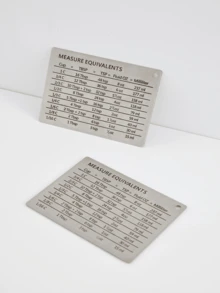 Madebyblanc Tabla de conversión de unidades (con imán en la parte posterior), aplicable a múltiples escenarios - Plateado - Ver 1