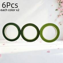 3/6/12入 紙膠帶皺紋紙 DIY 手作材料 花束花環花藝綠色花藝膠帶 玫瑰網格花卉包裝 - 彩色 - 查看 15