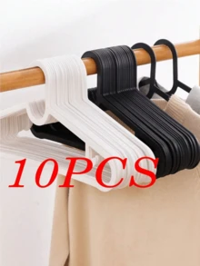 20pcs Non-Slip Ultra-Thin Plastic Hangers, Multi-Functional Fashionable Black & White Design Clothes Drying Rack, Maximize Closet Space, High Load-Bearing, Suitable For Laundry Room, Applicable For Adult Coats, Suits, Shirts, Dresses - Multicolor - View 9