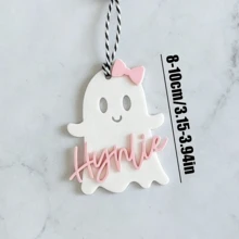 個性化壓克力幽靈萬聖節籃子吊牌，客製化姓名 Boo 桶吊牌，可愛幽靈籃子裝飾，萬聖節不給糖就搗蛋，萬聖節禮物，南瓜籃子吊牌，Boo 籃子吊牌，萬聖節裝飾，可重複使用秋季裝飾，客製化壓克力姓名吊飾 - H-萬聖節掛飾 - 查看 14