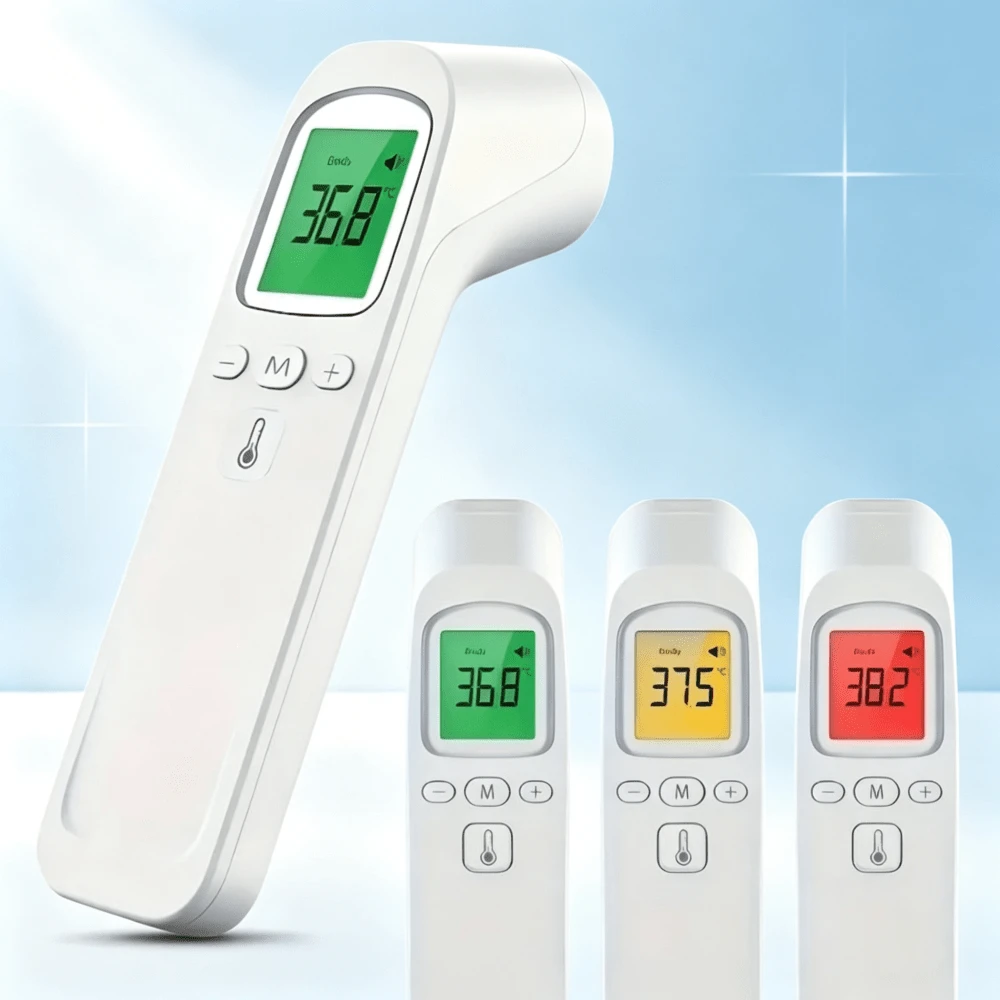 Termômetro Digital Sem Contato Infravermelho Visor LCD com Luz de Fundo Tricolor - Branco - Visão 1