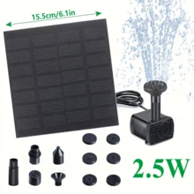 Solar Fountain Pump Kit, Separate Pump And Solar Panel For Easy Installation And Use, Includes 3 Connecting Rods And 8 Nozzles, Wired Solar Power Supply, No Battery Needed, Suitable For Outdoor Water Features, Gardens, Small Ponds, Patios And Fish Tanks - Solar Water Column, Minimalist Round Shape, Plastic - Black 02 - View 13