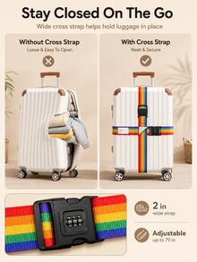 Adjustable Travel Luggage Strap,Useful Luggage Binding Strap To Prevent Explosion Bag,Travel Essentials,Cruise Essentials,Mini Essentials,Halloween - Multicolor - View 3