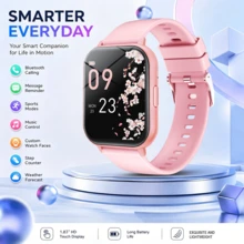 Reloj inteligente de alta definición con pantalla táctil completa para hombres y mujeres, realizar/recibir llamadas, cronómetro, modo deportivo, seguimiento de distancia, control remoto de cámara, control de música, notificación de mensajes, carga USB, reloj inteligente multifunción - Multicolor - Ver 4