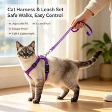 Cat Traction Rope I-Shaped Chest Back Cat Traction Rope Unrestricted Cat Anti Slip Chest Strap Pet Cat Rope Outdoor Walking Cat Artifact - Multicolor - View 1