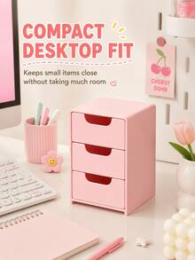 Mini 3-Tier Drawer Storage Box, Suitable For Storing Jewelry, Hair Accessories, Earrings And Other Small Items, Can Be Used In Furniture, Office, Study, Bedroom, Bathroom. 3-Tier Desktop Storage Box, Office Storage Box, Jewelry Storage Box - Multicolor - View 8