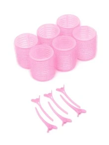 41pcs/Set Pink All-In-One Heatless Curling Rod Set, No Heat Required, No Curling Iron Needed, Quickly Create Bouncy Long-Lasting Curls. Set Includes Multiple Sizes Of Curling Rods, Can Create All Styles From Tight Curls To Voluminous Waves. - Pink - View 14