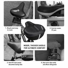 Thickened Silicone Bicycle Seat Cover, 3D Breathable Shock-Absorbing, Extra Wide Comfortable, Non-Slip Cycling Seat Cushion - Multicolor - View 2