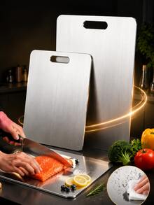Premium Stainless Steel Cutting Board - Double-Sided Design, Stainless Steel Material, Suitable For Kitchen And Restaurant - Multicolor - View 7