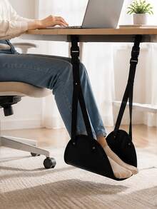 1pc Portable Adjustable Airplane Foot Rest Hanger, Soft Polyester Comfort Travel Foot Pedal Pad, Compact Space Saving Leg Support, Multi-Use For Airplane Train Office Long Trip Relax - Multicolor - View 3