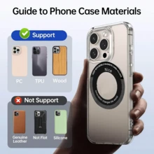 1/2/6Pcs For Magsafe Magnetic Metal Ring ForPhone Universal Metal Sticker Support Wireless Charger Plate Sheet Magnet Car Holder - Multicolor - View 5