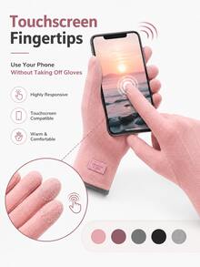 Winter Fleece Touchscreen Gloves, Unisex, Windproof, Waterproof, Warm, Non-Slip Grip, Suitable For Driving, Cycling, Commuting And Outdoor Activities - Multicolor - View 10