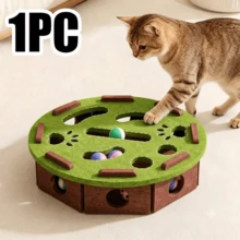 Cat Fun Box - Interactive Scratch And Dig Site With Paw Prints, Cat Puzzle Game, Suitable For Indoor Cats, Stimulates Intelligence And Physical Activity, Cat Toy, Felt Cat Activity Center, Suitable For Kittens And Adult Cats - Multicolor - View 16