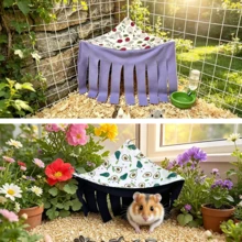 2 buah Tempat Persembunyian Hewan Peliharaan Kecil, Tempat Persembunyian Sudut Gantung, Tenda Hammock Sudut Hewan Peliharaan yang Nyaman, Habitat Bermain dan Beristirahat yang Dapat Dicuci, Cocok untuk Guinea Pig, Hamster, Musang, Tupai, Sugar Glider, Kelinci, Landak - Satu-Ukuran - View 9