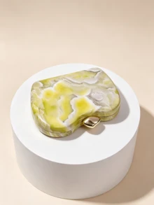 1件獨特心形淺綠色玉石紋理方盒包，配水滴金屬扣，小眾晚宴包，可拆卸鍊條斜跨小錢包，適合婚禮派對與正式禮服 - 薄荷綠 - 查看 6