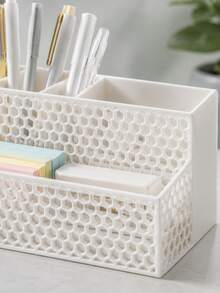 Baki Penyimpanan Meja Cetak 3D Bertekstur Sarang Lebah Berongga Matte, Organizer Alat Tulis Multi-Kisi Terbagi, Tempat Pena Material PLA & Perlengkapan Kantor Kecil untuk Meja Belajar - MultiWarna - View 6