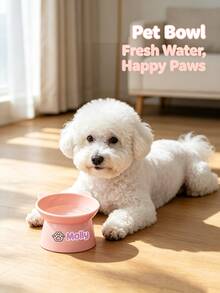 1/2pcs Customized Pet Cat Raised Bowl, Customizable Name, Easy To Clean, Plastic Material, Suitable For Dog/Cat Food And Water, Puppies, Whisker-Friendly - Multicolor - View 5
