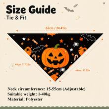 Halloween Pet Bandana, Adjustable Spooky Cute Pumpkin & Ghost Pattern Dog Scarf, Soft Breathable Cat Collar, Suitable For Small, Medium, Large Pets For Holiday Parties And Daily Wear - Multicolor - View 3