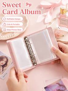 1pc Ins Pastel Mini Photo Album, Cute Foam Loose-Leaf 3 Inch Card Holder, Portable Pocket Photocard Storage Book, Multicolor Elastic Band Photo Display Decor - Multiple Styles - View 10