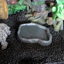 1pc Realistic Rock-Textured Reptile Water Dish, Resin Shallow Water Bowl, Suitable For Lizard, Turtle, Snake Terrarium Drinking And Bathing Decoration - Water Bowl - View 6