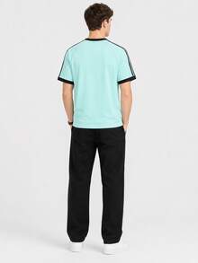 adidas originals adicolor 系列 Logo標誌條紋圓領套頭短袖T卹 - 藍色 - 查看 9