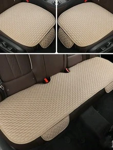 Easypie Selection 汽車座椅墊亞麻坐墊全套，透氣耐用 - 米色 - 查看 15