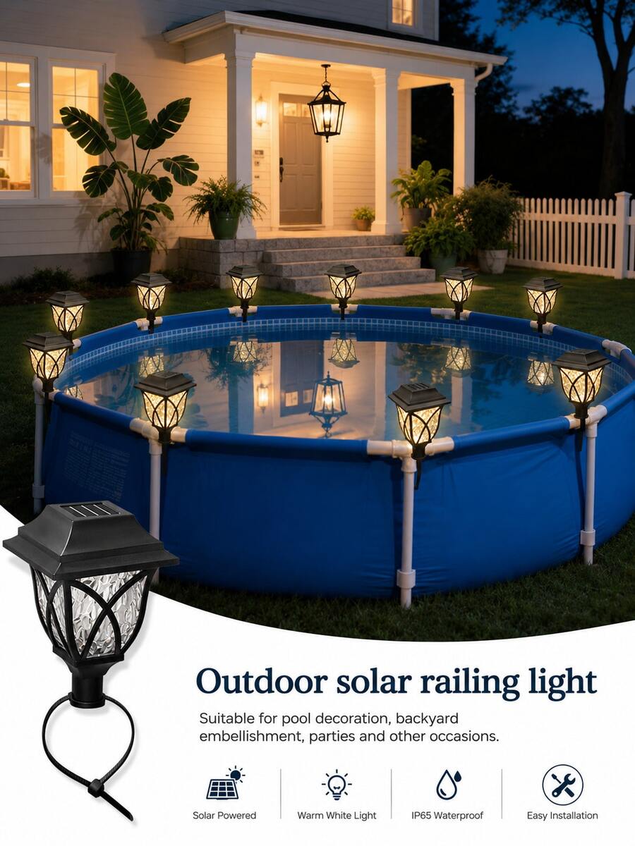 2/4pcs Solar Powered LED Lights, IP44 Waterproof Outdoor Solar Lights, Dual-Use Pathway And Pool Underwater Lights, Solar Wireless Warm White Decorative Lights, Suitable For Frame Pools, Trampolines, Gardens, Patios, Parties, Holiday Decorations