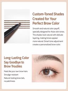 NOVO Ultra-Fine Triangle Eyebrow Pencil, Waterproof And Sweat-Resistant, Long-Lasting And Smudge-Proof, Natural Brow Color, Creates Realistic Hair-Like Brow Effect, Suitable For Beginners - 02#Dream Brown - View 4