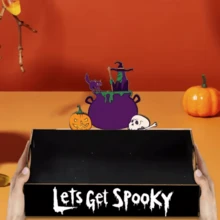 Halloween Wooden Storage Box, Suitable For Storing Fruit And Candy, Decorative Modular Wooden Box, Perfect Gift For Friends And Family During Halloween Season - Multicolor - View 2
