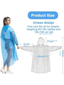 7-Pack Disposable Rain Ponchos, 7 Colors, Ultra-Lightweight Waterproof Hooded Raincoats, Compact Emergency Rain Gear, Theme Park Essentials, Travel Essentials, Summer Travel Essential For Camping, Festivals, Outdoor Events & Commuting - Multicolor - View 9