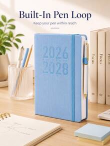 2026–2028 3年計畫本(4色可選)– 軟封面附彈性筆環,12個月視圖,英文版;適合注重組織的成年人;極簡設計 – 返校季的完美選擇 - 多色 - 查看 6