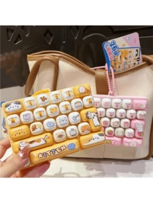 Gantungan Kunci Keyboard Mini Gaya Ganda, Elemen Pantai Musim Panas, Aksesori Dekorasi Ransel, Gantungan Kunci Keyboard dengan Cetakan Kartun Lucu, Ornamen Tas Tangan Bergaya, Hadiah Kecil Sehari-hari - MultiWarna - View 8