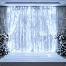 300LED USB String Curtain Lights, RGB Color-Changing Fairy Lights, With Remote Control And 8 Modes, 3*3M Hanging Window Light, Suitable For Bedroom, Christmas, Halloween, Wedding And Holiday Party Decorations. - 3m Curtain Lights - View 3