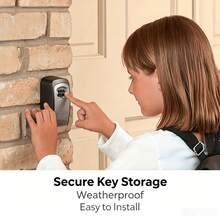 Wall-Mounted Password Key Lock Box, 4-Digit Resettable Code Waterproof Key , Aluminum Alloy Outdoor Key Storage Box With Dust Cover, Secure Key Storage For Home, Office, Garage, Airbnb, Rental Property, Construction Site - A - View 1