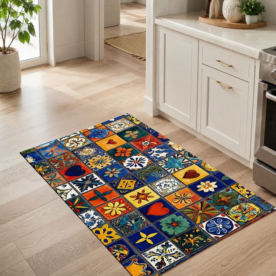 1pc Pattern Printed Diatomaceous Earth Kitchen Mat, Absorbent Kitchen Floor Mat, Kitchen Rug, Sink Front Mat, Suitable For Kitchen, Bathroom, Entryway, Hallway, Laundry Room And Home Decor - Multicolor - View 1