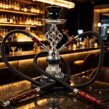 Portable Complete Hookah Shisha Set, Shatterproof Glass & Acrylic Stem Rustproof Hose, Full Accessories Bowl Tray Tongs, 1/2/4 Tube Leakproof Easy Clean Kit, Perfect For Home Bar KTV Camping Party, Ideal Birthday Holiday Gift For Friends Groomsmen - Black Hookah - View 5